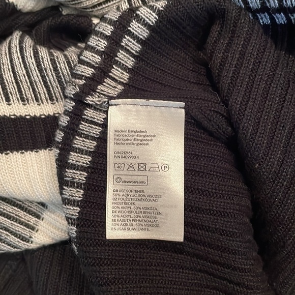 Divided Perfect Black & White Striped Poncho - Picture 6 of 9